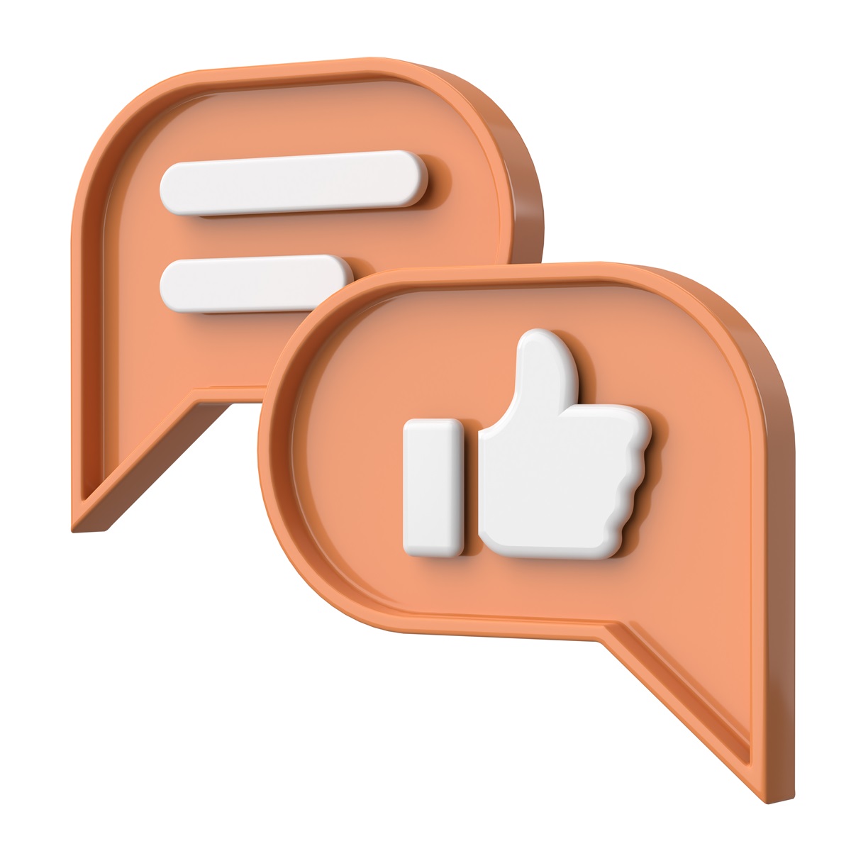 Like icon. Chat bubble. 3D illustration.